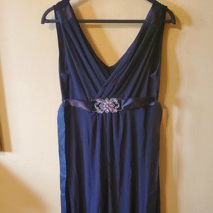 Black dress with ribbon and crystal accent